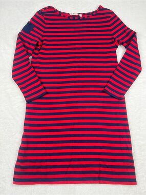 Vineyard Vines Striped Mini Dress Nautical Long Sleeve Red Navy M